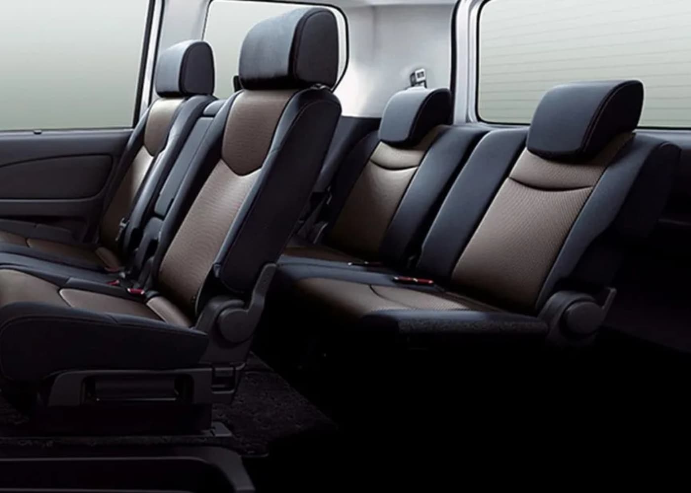 Clean shuttle interior seating for LadyBird Shuttle Services passengers
